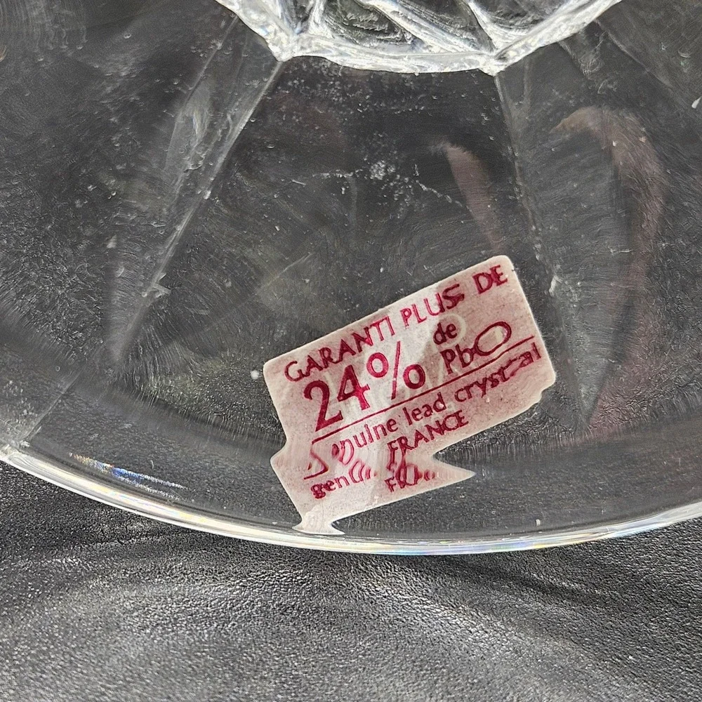 Cristal d'Arques Paris 24% Lead Crystal Frosted Leaf Votive Holders Set of 2